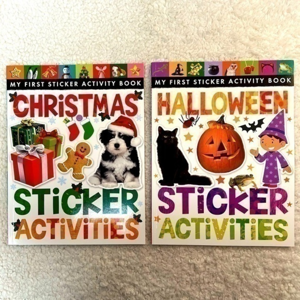 My First Christmas + Halloween Sticker Activity Books